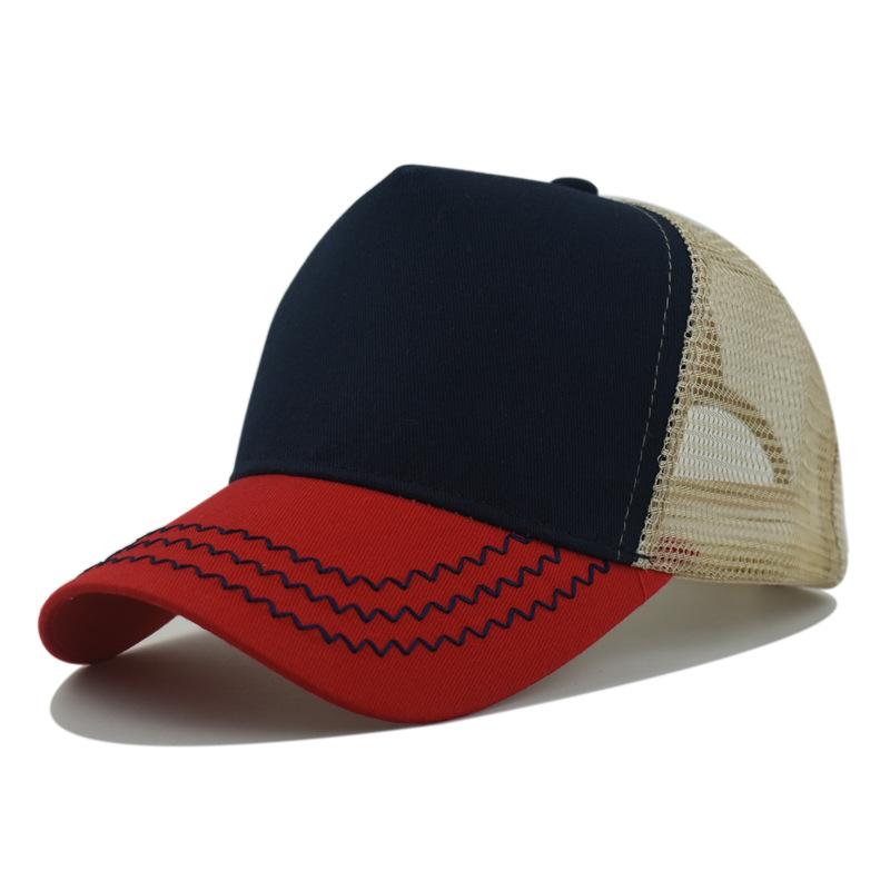 Custom Logo Basic Color Matching 5 Panel Mesh Hat For Women Summer Sunshade Breathable Baseball Caps Outdoor Sport Truck Dad Cap