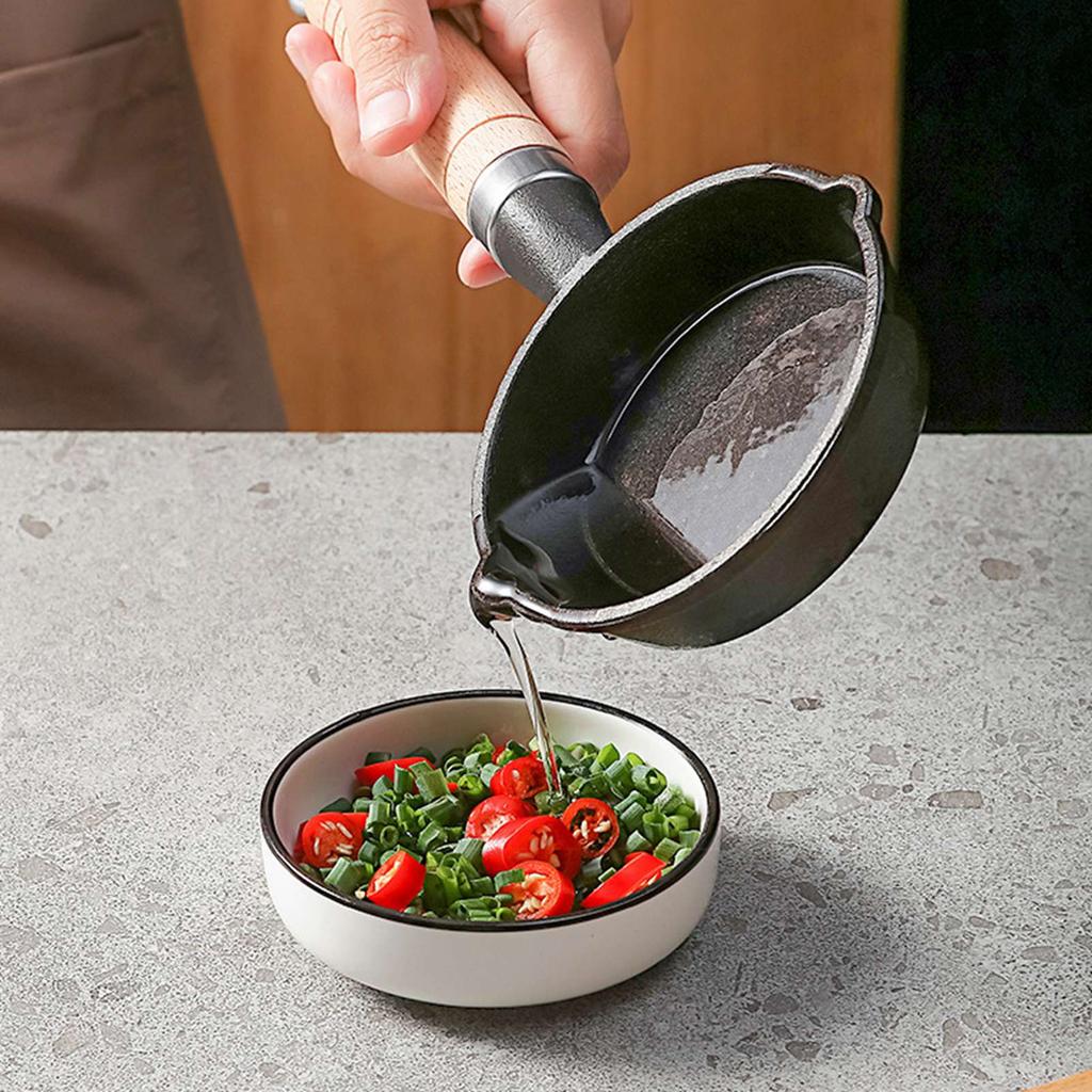 Mini pánev Rovnoměrné zahřívání Nepřilnavý povlak Litinová malá pánev na vejce pro domov, kempování, cestování