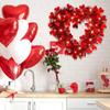 Top Quality Valentines Red Heart Shaped Wreath Decorative Hanging Garland Love Window Decoration for Wedding Engagement