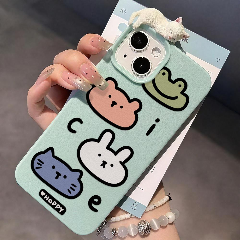 3D Phone Case for iPhone 11 13 17 Pro Max 17 Air Case iPhone 13 15 16 Pro Max 12 14 Pro Max 14 15 Plus Cute 3D Kitten Cartoon Leather