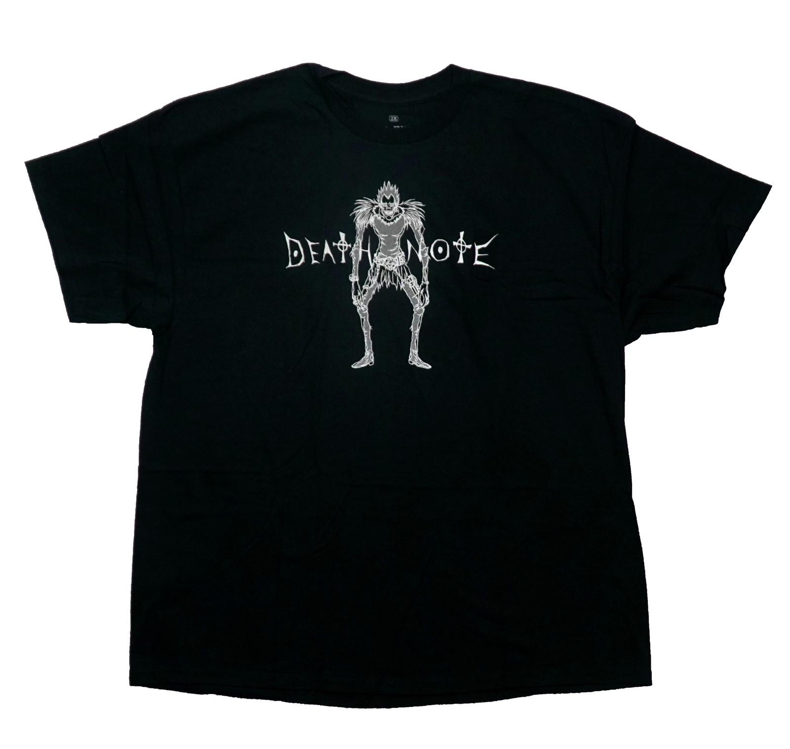 Death Note New Adult T-Shirt -All White Ryuk At Center of Death Note Logo XXXL