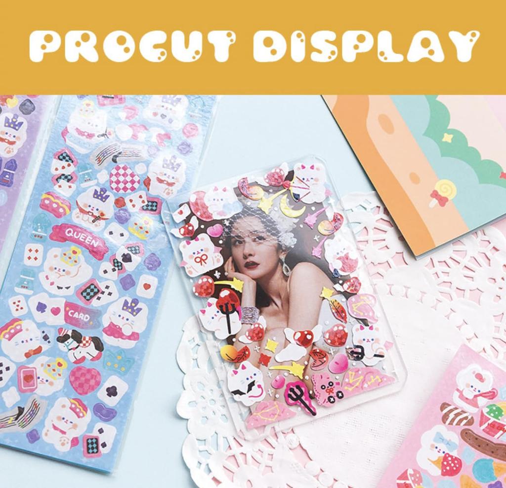 324 Korean Character Deco Stylish and Reward Large Animal Small Pastel Colors [12 Sheets, Stickers] Stickers, Glitter, Sparkle, Cute, Stickers,