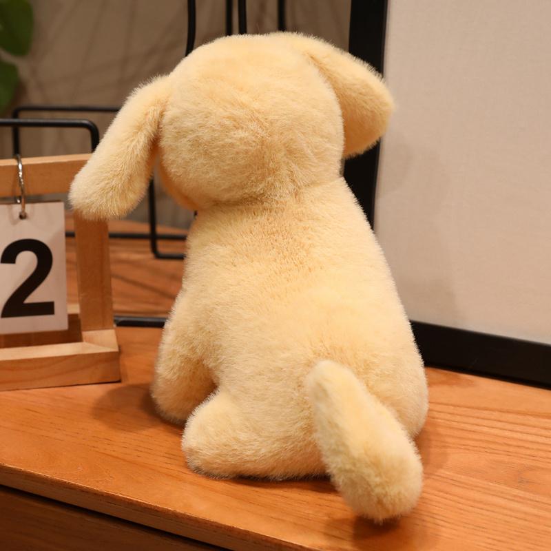 Compact Handheld Golden Puppy Plush Cozy Toy Cute Doll Tiny Portable Silhouette Uniform Pale Yellow Plush Gentle Smiling Face
