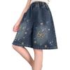 Summer Children Girls Denim Shorts Butterfly Junior Girls Loose Jeans Loose Elastic Waist Kids Teens Girls Shorts