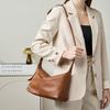 Vintage first layer vegetable tanned cowhide casual shoulder underarm bag, commuting large capacity classic leather messenger hobo bag