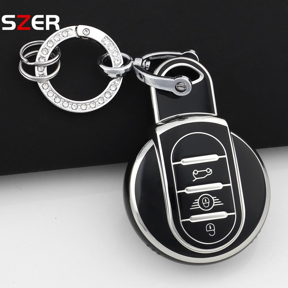 For Bmw Mini Cooper S One Jcw F54 F55 F56 F57 F60 Clubman Countryman Auto New Tpu Key Fob Case Cover Protection Fob Keychain