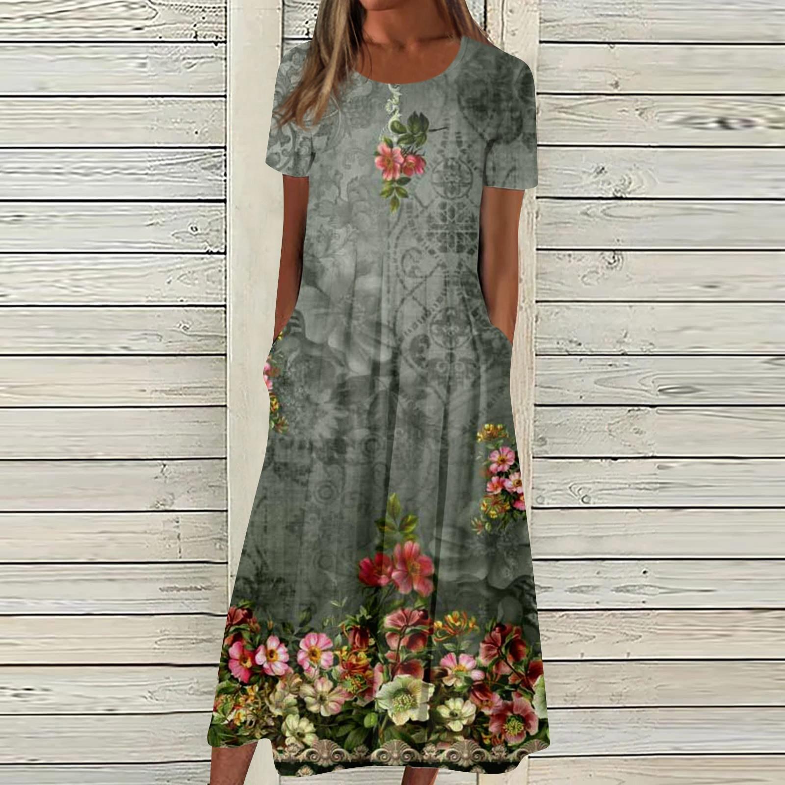 

Женское летнее повседневное модное платье с леопардовым принтом, коротким рукавом, круглым вырезом и карманом XL