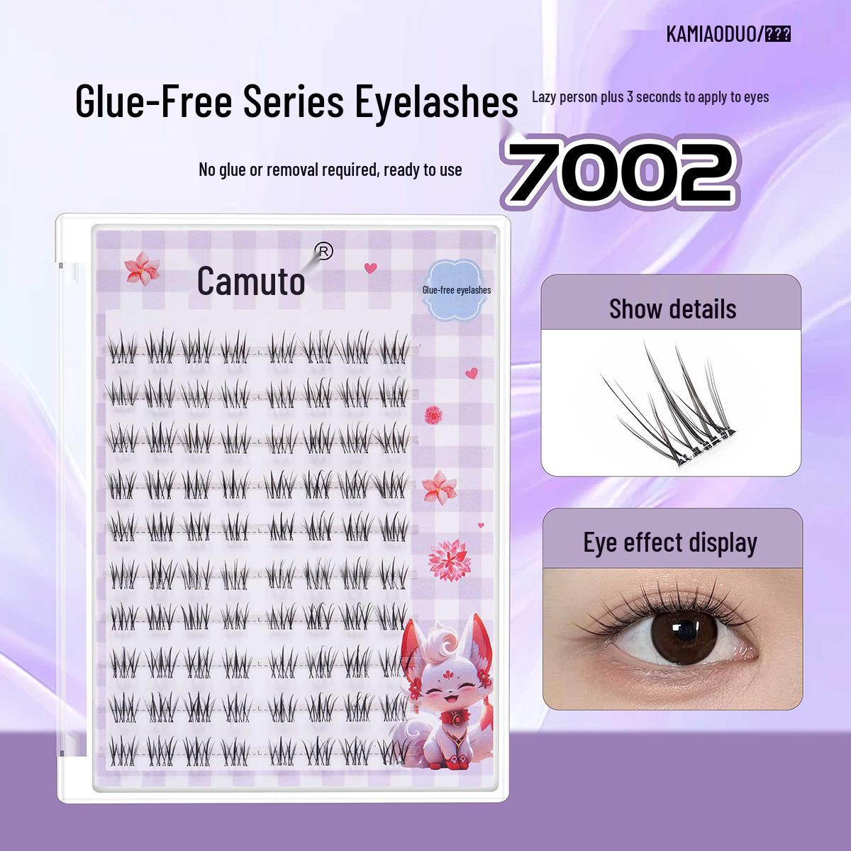 Kamyodo 7002 Glue-Free Korean Clear Natural Self-Adhesive False Eyelashes