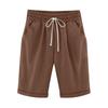 Women's Casual Loose Beach Pants Color Loose Casual Fifth Pants Pockets Linen Shorts