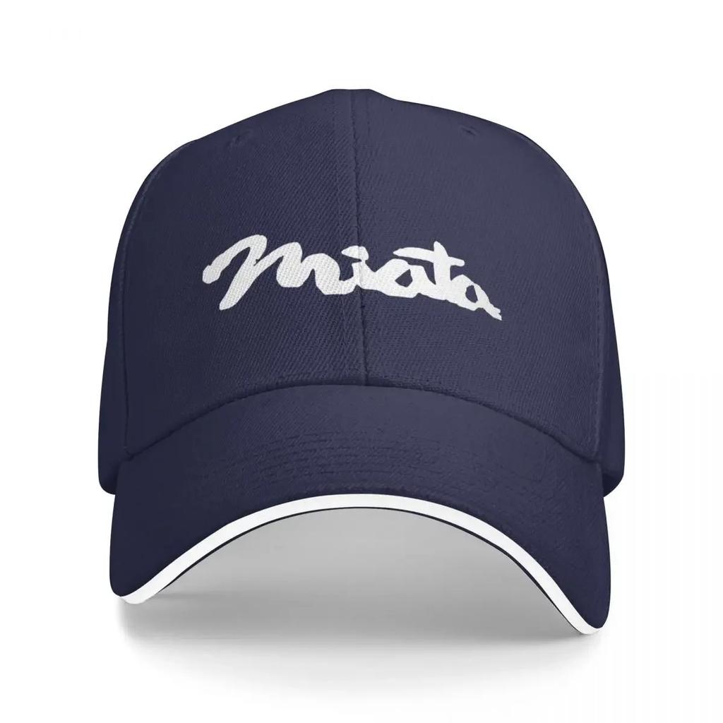 Original Miata Logo White Baseball Cap Derby Hat Sailor Cap for Men Golf Wear Men Womens