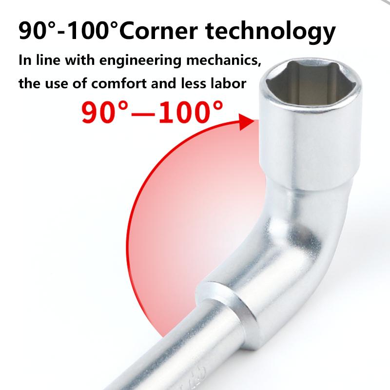 CRV Steel L Type Socket Spanner L Wrench 6 Point Hand Tools Automotive Mechanical Tool 8 10 12 13 14mm