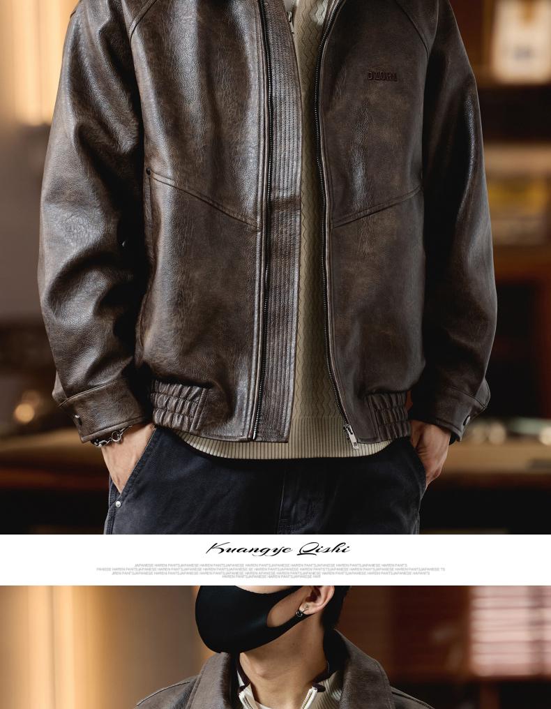 Men's Melanoid Leather Jacket: 2025 Autumn/Winter Trendy Motorcycle Pilot Style