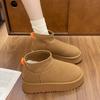 New Fashion Women's Winter Thick Bottom Snow Boots Style Warm Cotton Shoes Short Elastic Slim Booties with Fleece Inner 40