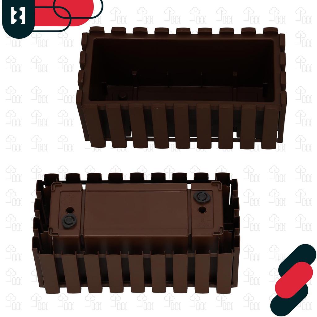 Balcony Flowerpot Box for Railing Terrace Rustic Brown 40cm