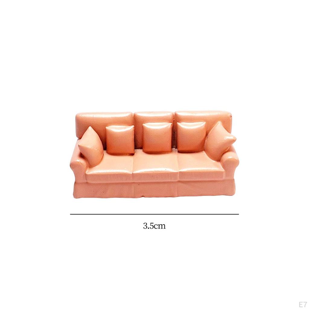 1/64 Mini Ornaments Furniture Miniature Resin Sofa Model Realistic Shape Accessories for Playhouses,