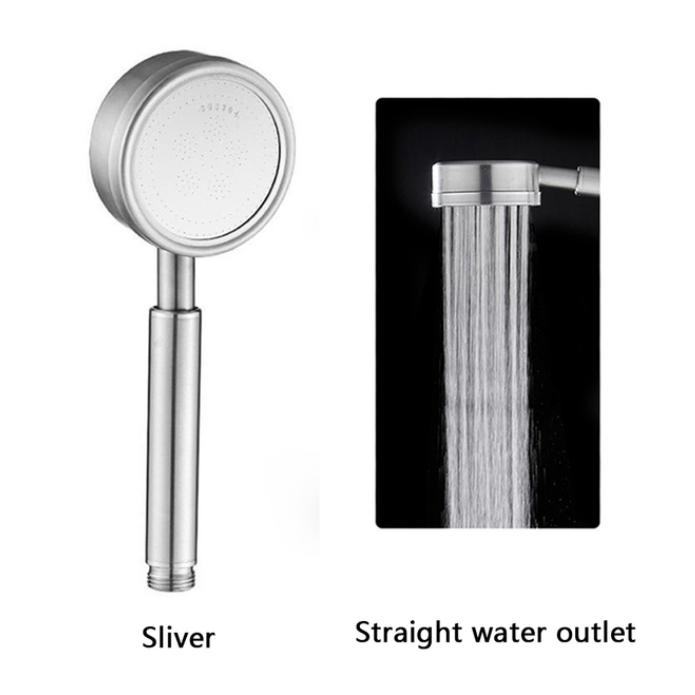 

Насадка для душа с наддувом, нержавеющая сталь 304, маленькая розетка на талии, ручной душ, большая вода, круглый домашний аксессуар для ванной комнаты серебряный