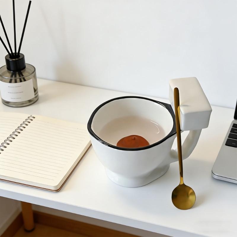 Unique Bathroom Design Drinking Cup 8.8Oz Crafted earthenware Excellent For Prank Presents And Funny Decorations