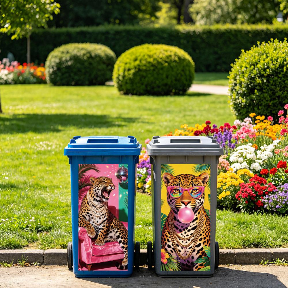 PVC Stickers Self-adhesive Decorative Stickers Decals for Trash Decoration Leopard 820x380mm