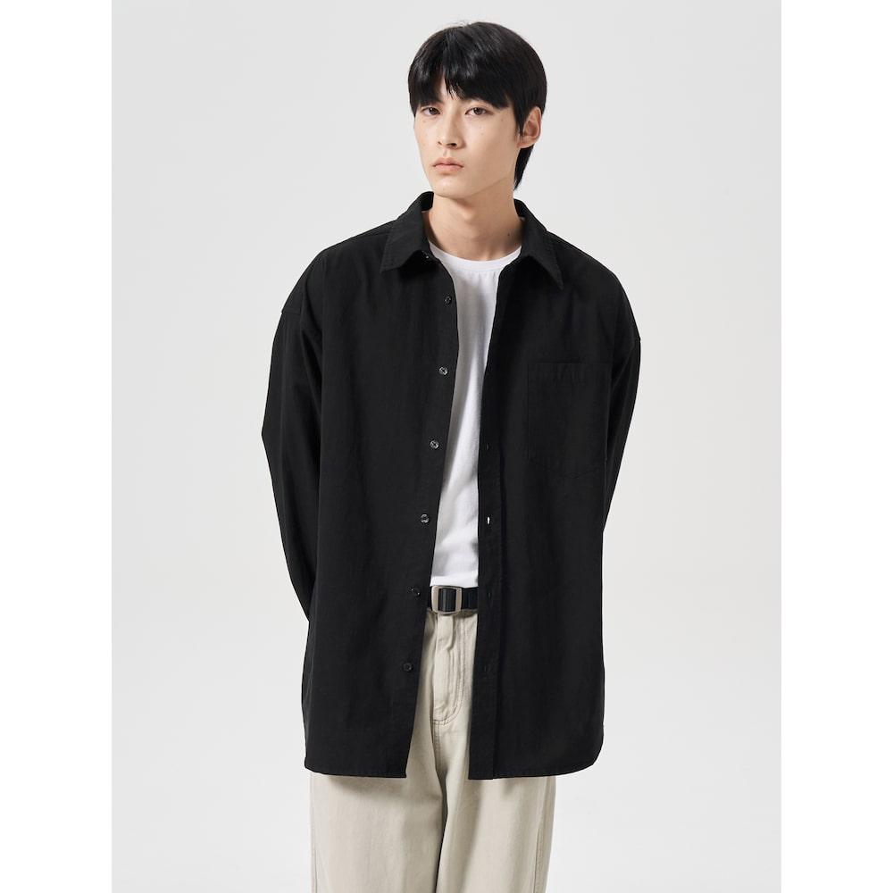 8SECONDS Bio-Washed Cotton Oxford Shirt Black