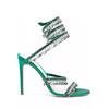 New Crystal Pendant, Snake-shaped Wrapped Rhinestone Tassel Decorative High-heeled Women's Sandals