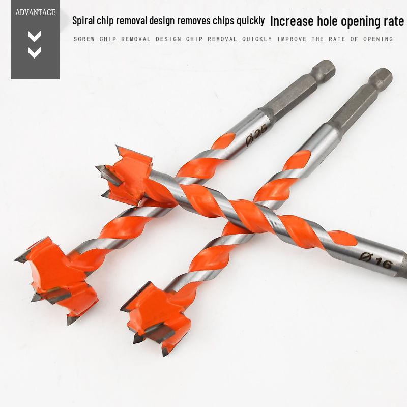 Gaură de fierăstrău cu gaură pentru prelucrarea lemnului din aliaj filetată cu coadă hexagonală pentru bormașină electrică - Bit de 6,35 mm