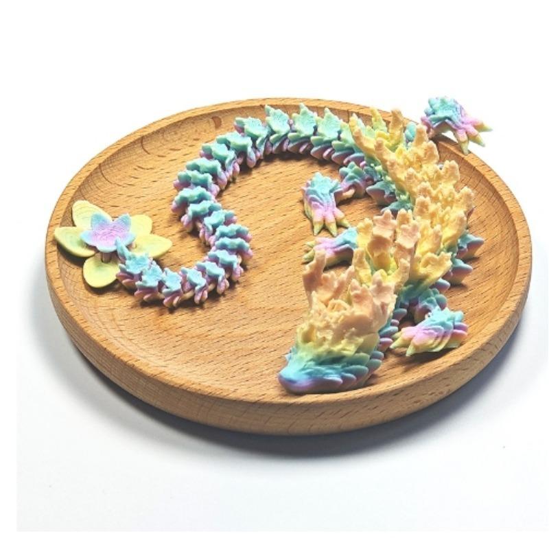 

27 см 3D-печатный дракон, розовый и белый дракон с цветущей вишней, сенсорная игрушка для детей с синдромом дефицита внимания и гиперактивности, настольная игрушка для руководителя 27cm разноцветный