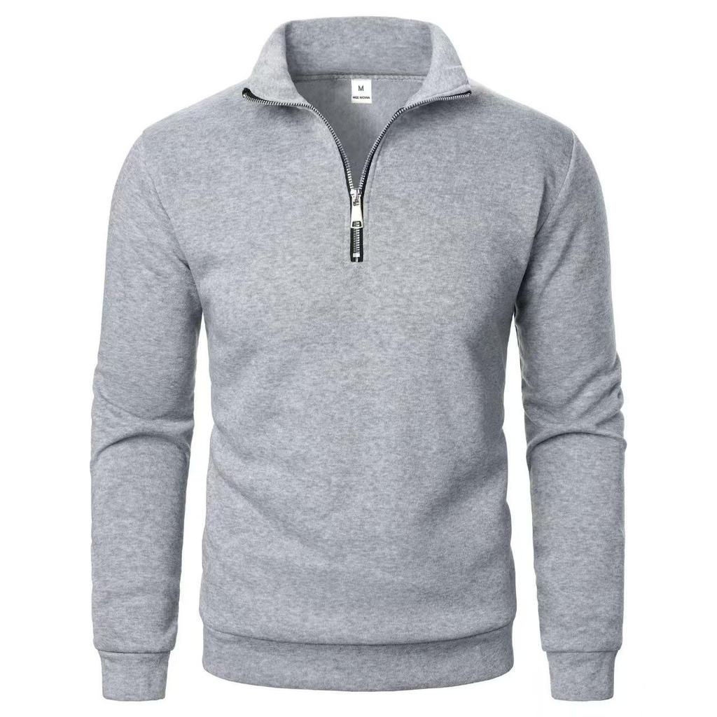 Men's Trendy Half-Zip Stand Collar Casual Hoodie