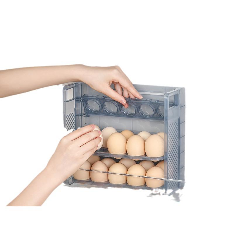 Multi-Layer Egg Storage Box - Fresh-Keeping, Anti-Fall, Food Grade, Handheld with Timer