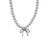 Elegant Ballet-Style Bow Pearl Necklace: Luxurious Clavicle Chain for Women