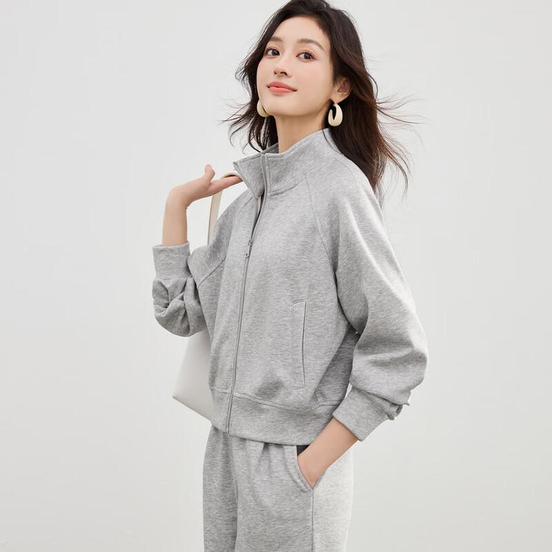 Handu Yishe Women's Relaxed Fit Stand Collar Sweatshirt
