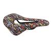 Bicycle Leather Soft Saddle Double Track Seat Tube Mountain Bike Hollow Seat Cushion for CyclingBlack