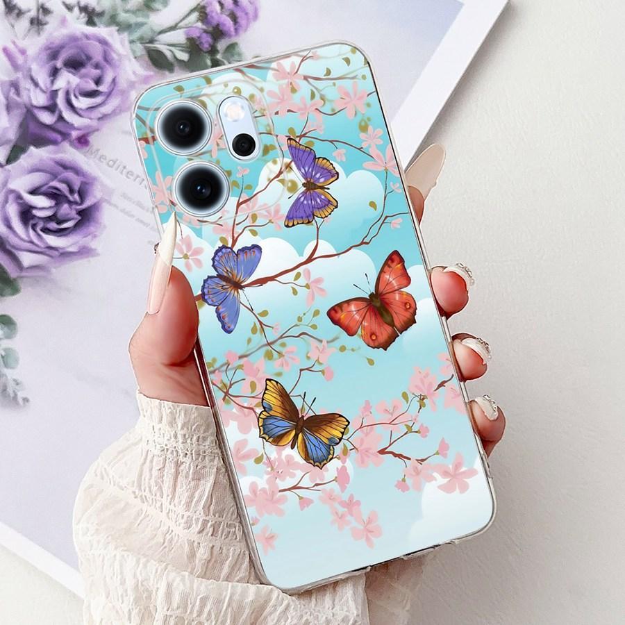 Phone Case For OPPO Reno14 F 5G Capa Soft Silicone New Flower Protective Back Cover For Oppo Reno 14F 14 F CPH2743 Fundas Coque
