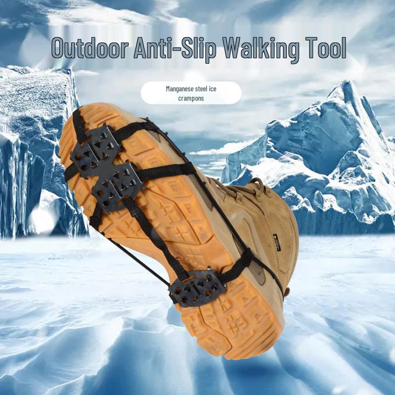 Ultra-Light 24-Tooth Ice Cleats: Anti-Slip Shoe Covers for Winter and Rainy Days, Ideal for Fishing and Snowy Grounds