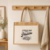 Sac cabas - PLANETEE - J'peux pas minimaliste (J’peux pas j’ai Plancha) - Toile de jute et coton - 21 L - Anses 65 cm