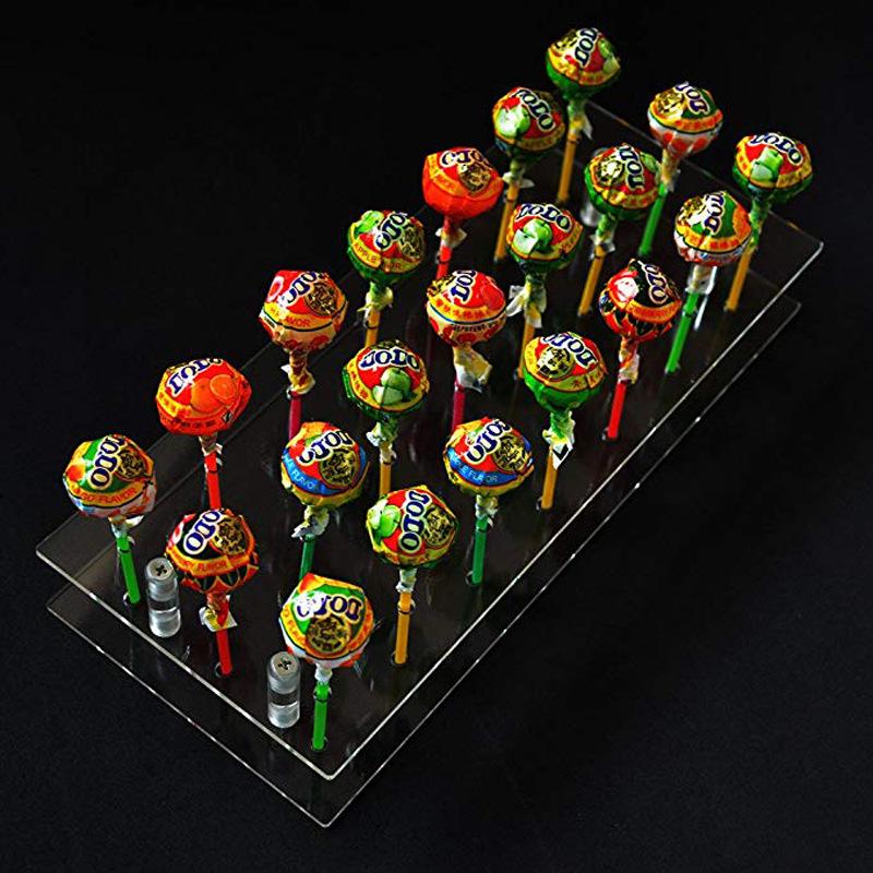 A 21-hole Acrylic Transparent Lollipop Stand Displays The Wedding Dessert Rack