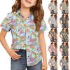 Sommarflickor Kortärmad Blus Skoluniform Knäppskjorta Barn Sommar Skoluniform Knäppskjorta