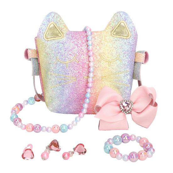 

Дитячий Набір Сумочка для Гри Уявлення Рольова Гра Іграшка Намисто Браслет Аксесуари Освітній Подарунок для Дівчинки на День Народження Різдво рожевий