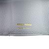 MIUMIU 5MH021 Compact wallet logo leather Tri-fold wallet blue leather Used