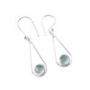 Sky Blue Topaz Gemstone 925 Sterling Silver Jewelry Handmade Hook Earrings 1.76" EE-126-9