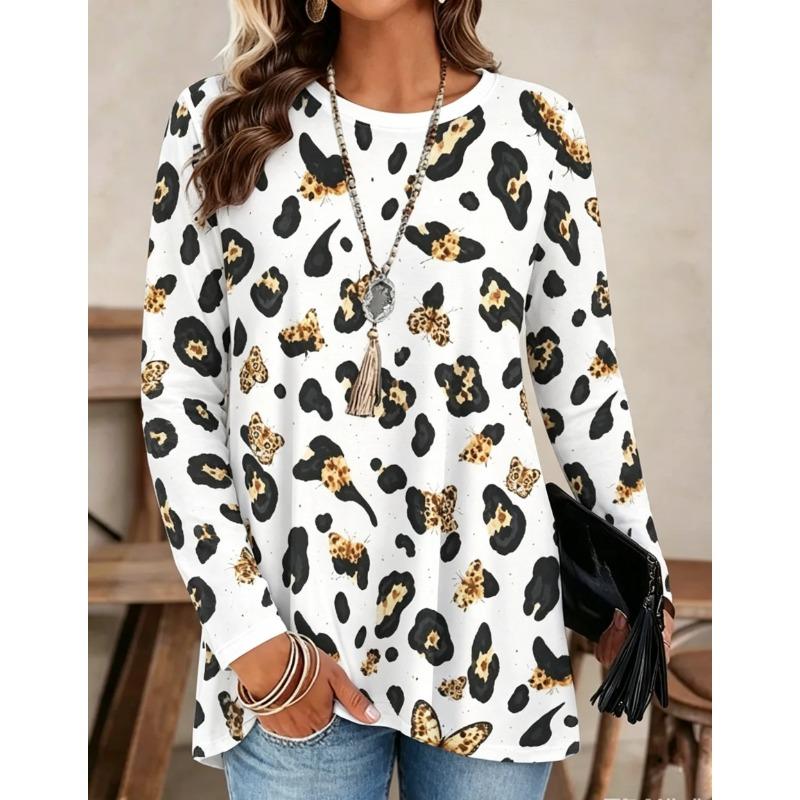 Autumn and winter women s long-sleeved O-neck T-shirt L
