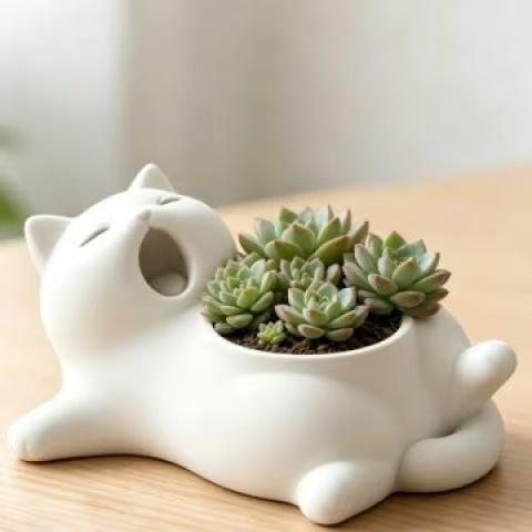 3D Printed Planter - Cute Animal Shape Small Pot for Indoor Plants and Garden