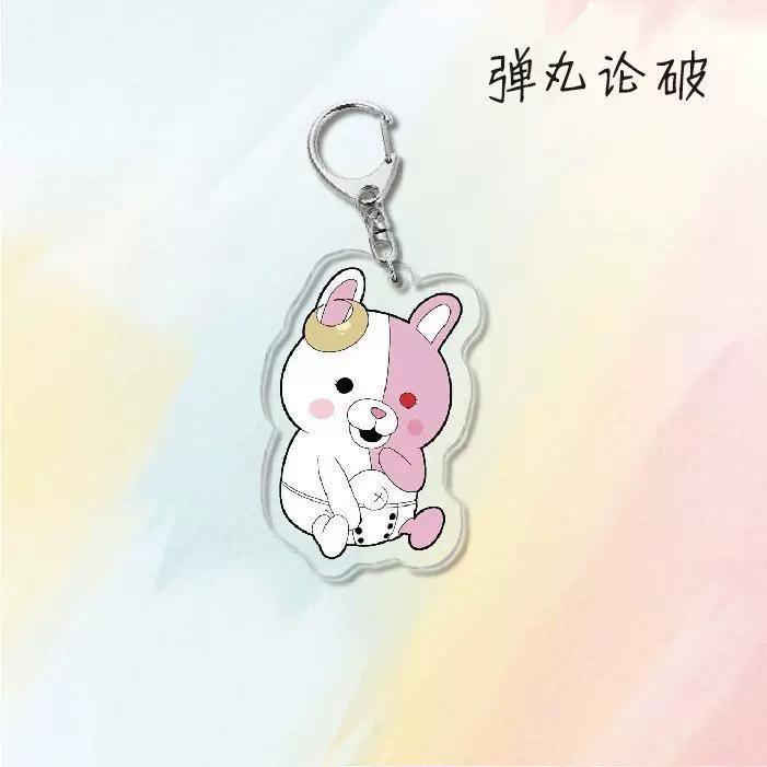 Danganronpa 1 Monokuma Naegi Makoto Acrylic Keychain, Creative Campus Anime Gift Accessories