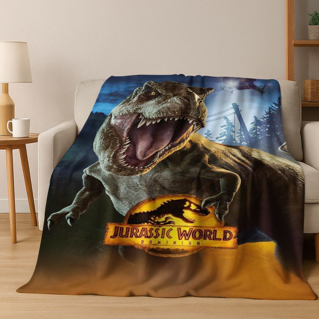 Classic Jurassic Park Dinosaur Movie Tyrannosaurus Rex Flannel Blanket,Cozy Soft Throw Blanket for Home Bedroom Bed Sofa Cover