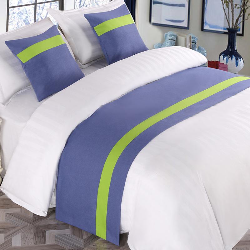 Nordic Style Simple Bed Flag Bed Runner With 2Pcs Pillowcase Home Hotel Wedding Decor Bed Spread Bedroom Decor Bed Tail Flag