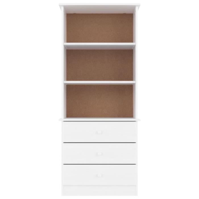VidaXL Bibliothèque et tiroirs ALTA blanc 60x35x142 cm bois massif pin 353952
