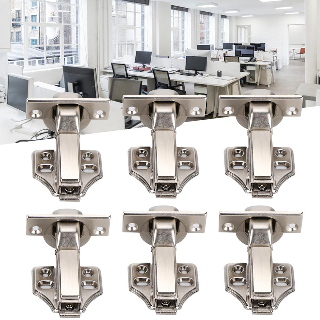3 Sets Hinges for Office 2Stage Hydraulic NickelPlated 4Hole Large Bend A2202C