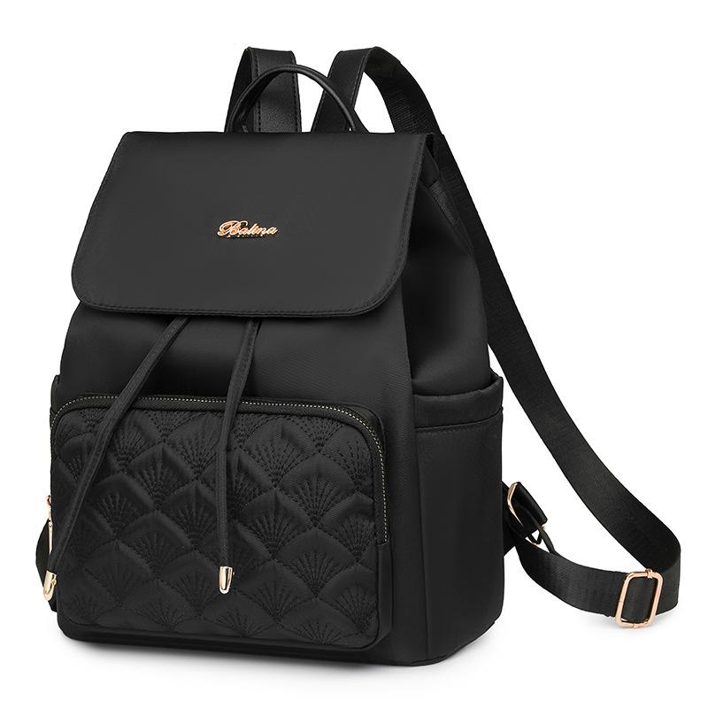 Oxford Cloth Backpack Women's New High-end Diamond Grid Nylon Canvas Backpack Large Capacity Travel Backpack