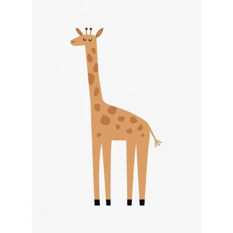 Cute Cartoon Animals Posters Giraffe Donkey Cattle Sheep Prints Canvas Printing Rustic Farmhouse Wall Art Picture for Home Decor