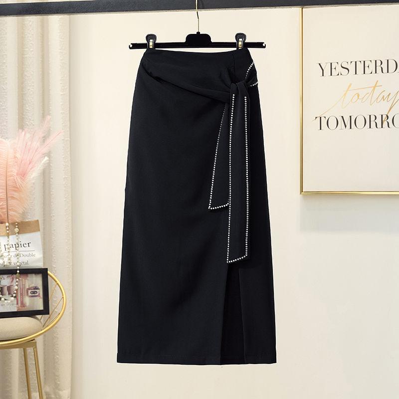 Jaro Léto Dámské oblečení Jednobarevné Vysoký pas Elastické pásky Bandáž Sáček Boky Rovné Klasické Vše ke všemu Kolenní sukně