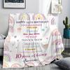 1pc CozySoft 10th Birthday Flannel Fleece Throw Blanket - Soft, Comfortable, Allergy-Free, Multi-Purpose Knitted Polyester Blanket for Sofa, Bed, Offi